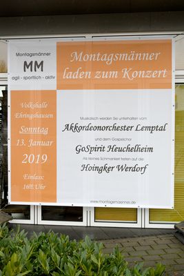 An der Eisdiele hing wieder die Ank&uuml;ndigung unseres Konzerts.